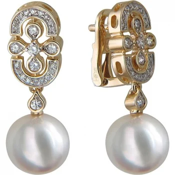 

Esthete earrings with pearls, sapphires and diamonds in Yellow Gold