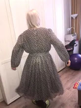 Women Summer Spring-Dress Vestidos A-Line Long-Sleeve Dot Print Midi Chiffon S.FLAVOR