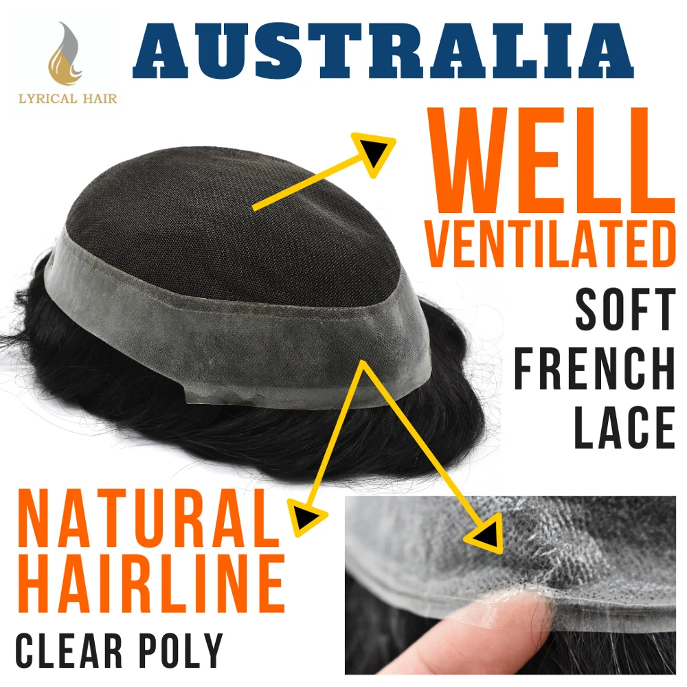 

Парик мужской из натуральных волос, французская кружевная система Реми, замена полиэтиленового протеза, натуральный парик