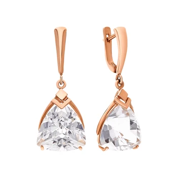 

Gold earrings with rhinestone sunlight sample 585