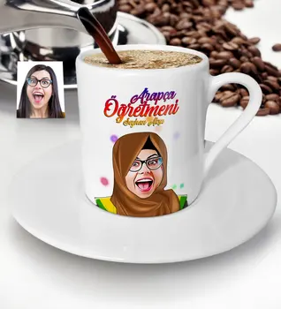 

Personalized Veil Lady Teacher Caricature Of Turkish Coffee cup-3