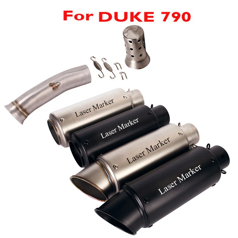 

Slip On Motorcycle Exhaust System Connect Link Tube Muffler Silencer Baffle Tips Exhaust System Modified for DUKE 790