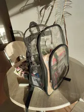 Aosbos-mochila transparente impermeable de PVC para escuela, morral transparente de gran capacidad de alta calidad