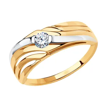 

Sokolov ring in Gold with cubic zirconia, fashion jewelry, gold, 585, women's male