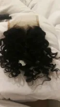 Onda de agua 4x4, cierre de encaje con pelo de bebé, brasileño, Remy, cabello humano, Color Natural, 8-24 pulgadas, 130 de densidad