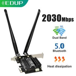Eding – adaptateur WiFi sans fil PCIE 2030 GHz/5GHz, carte réseau 802.11ac, bluetooth 2.4, prise en charge de Win10 