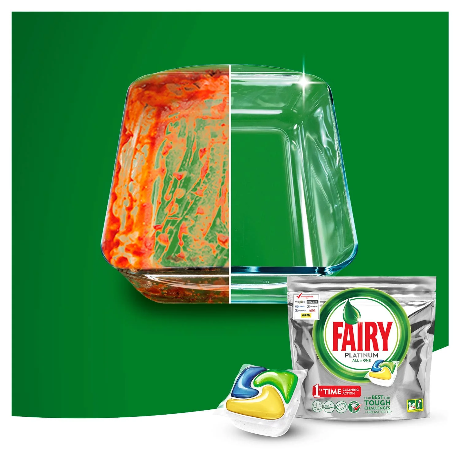 Капсулы для посудомоечной машины Fairy Platinum All in One Лимон 8 шт./уп