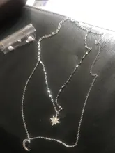 Collar de luna y estrella de doble capa para mujer, de plata de ley 2021, cadena para clavícula, joyería fina, accesorios para fiesta y boda, novedad de 925