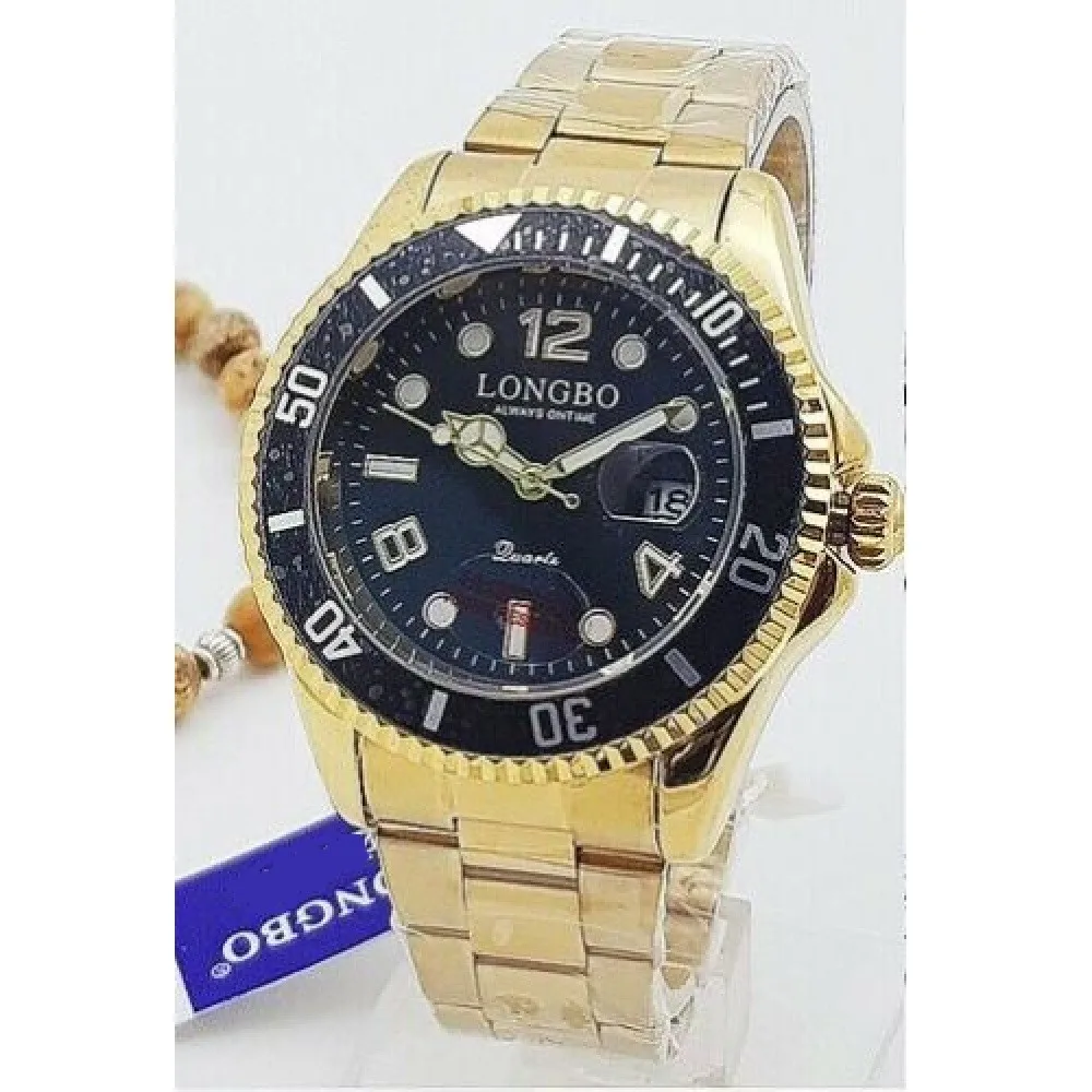 LONGBO 80430G Jam Tangan Pria Kuarsa Tanggal Tahan Air Elegan Emas  Hitam|Jam Tangan mekanik| - AliExpress