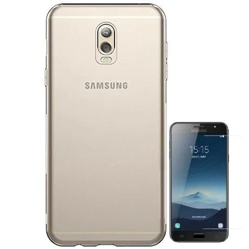 Силиконовый чехол Teleplus для Samsung Galaxy C8 + Защитное стекло экрана | Мобильные