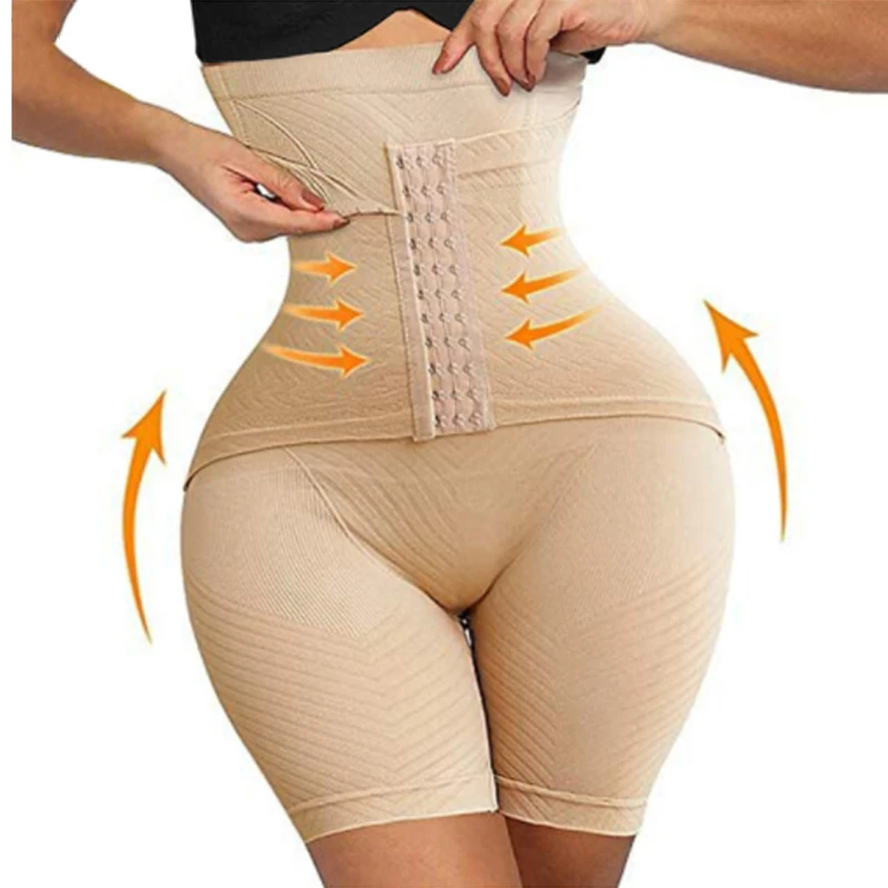 Flarixa XS-5XL High Waist Flat Belly Panties Slimming Waist Trainer Tummy Control Shaping Pants Plus Size Seamless Safety Shorts