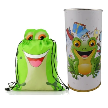 

6 pcs/backpack Smiley frog personalized canned with easy open