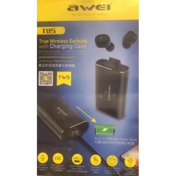 Беспроводные наушники Awei T85 TWS(черный