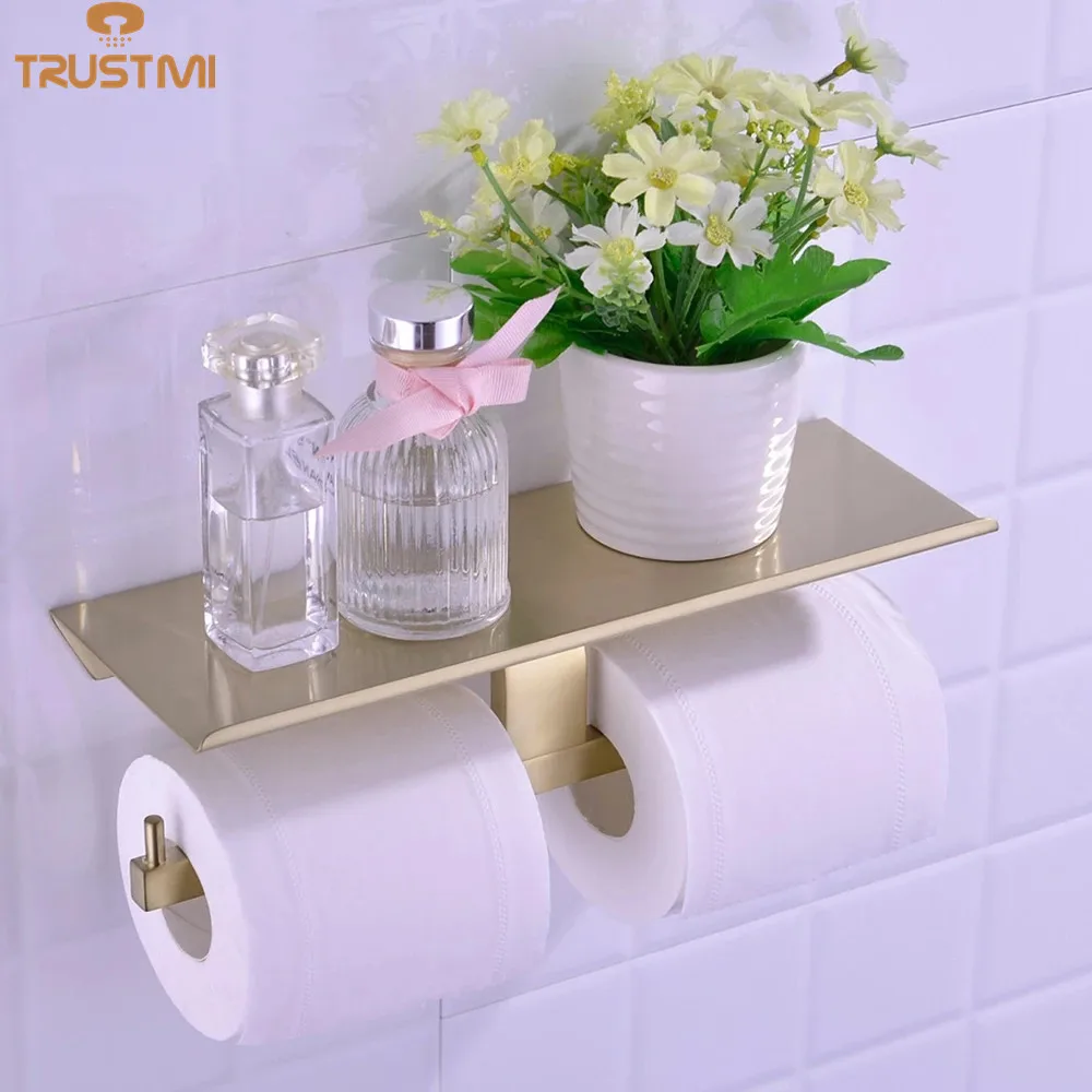 Toilet Paper Holder Wall Mount Tissue Roll Hanger 304 Stainless Steel