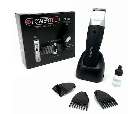 Powertec TR-258 Rechargeable électrique rasoir tondeuse à cheveux 3 bouchon 1/2/3 numéro peignes électrique Machine à cheveux