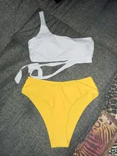 Bikini Push Up de leopardo para mujer, bañador Sexy de un hombro, traje de baño de cintura alta, conjunto de Bikini 2021