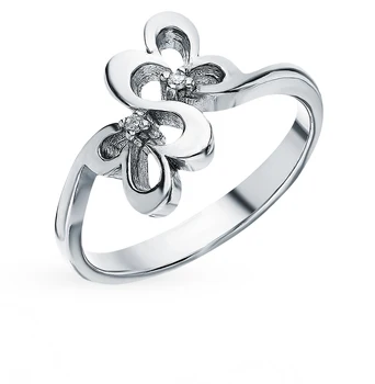 

Silver ring with diamonds sunlight sample 925