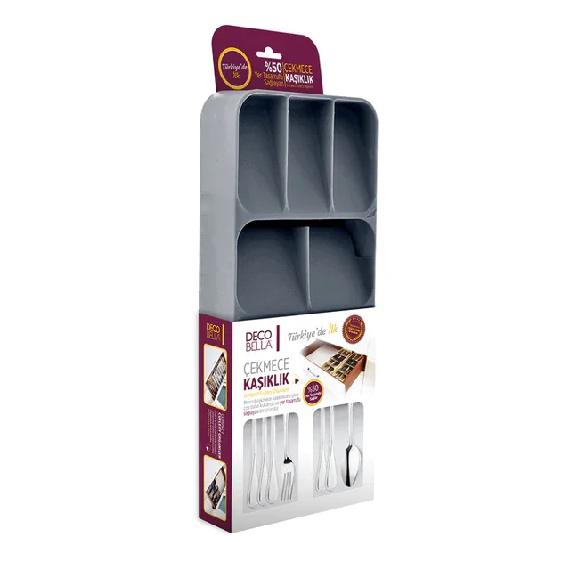 Sertar pentru tacâmuri, organizator de bucătărie, cutie de depozitare, despărțitor de lingură, container pentru tavă de bucătărie pentru ustensile, suport pentru dulap