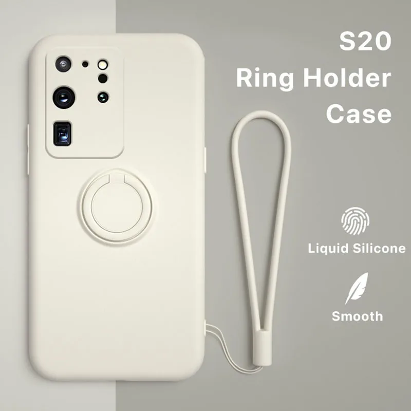 Ultra-thin Silicone Magnetic Holder Phone Case For Samsung galaxy S20 S10 Note 10 9 Plus Stand Ring Bracket Cover | Мобильные