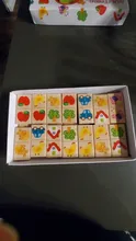 Juego de dominó Montessori de madera con frutas, bloques de dominó para niños, rompecabezas para educación y aprendizaje, 28 Uds.