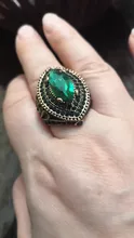 Kinel de lujo anillo para las mujeres aspecto Vintage AAA verde de cristal de la joyería de Boho de Color oro encanto étnico anillo de boda