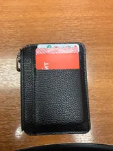 PURDORED-tarjetero delgado de cuero PU Unisex, funda con cremallera para tarjetas de negocios, Mini billetera para tarjetas de crédito, 1 ud.