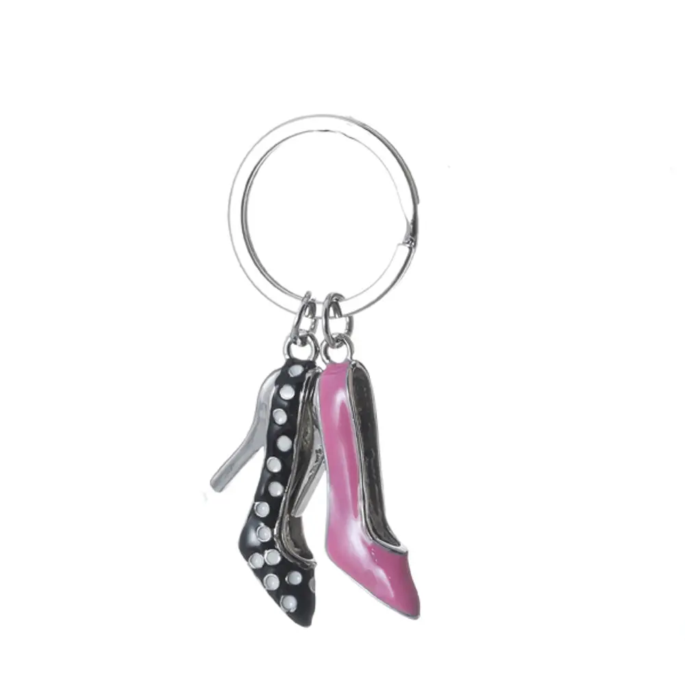 

Nectar Figured Keychain, Figured Shoe, Key Holder, measuring 3.5 cm in diameter with a capacity of 6-7 Key, Pink Black