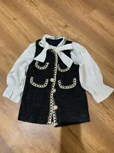 Bear Leader-vestido de princesa de retales para niñas, trajes de fiesta de moda, ropa informal con pajarita para niños, trajes encantadores para bebés de 2 a 7 años, novedad de 2021