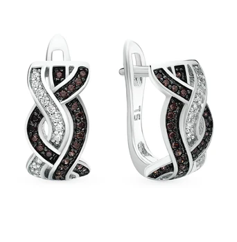

Silver earrings with cubic zirconia sunlight sample 925