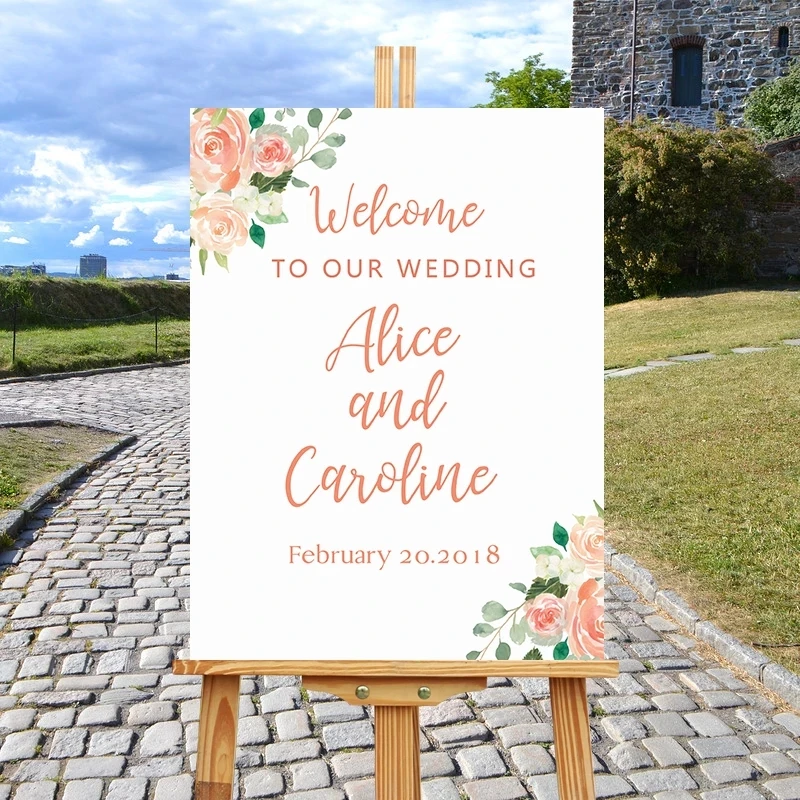 Maple Leaf Wedding Boards Sign Welcome to Our Wedding Welcome Sign Wood Welcome Board Rustic Wedding Decor Custom Couple Name