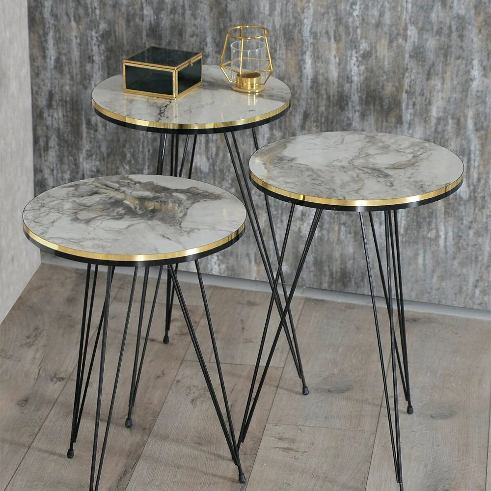 커피 테이블 3 Pcs 금속 사이드 테이블 차 커피 서비스 테이블 라운드 거실 Nightstand, 중첩 테이블 품질과 유용한 Best5 커피 테이블 3 Pcs 금속 사이드 테이블 차 커피 서비스 테이블 라운드 거실 Nightstand, 중첩 테이블 품질과 유용한 Best5