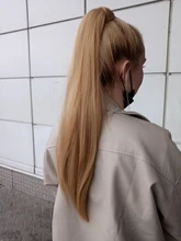 Extensión de cabello de cola de caballo, peluca recta rizada, sintético largo envolvente, cola de poni falsa, rubia, Afro