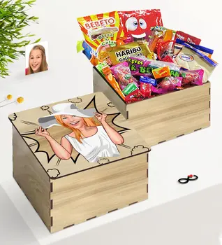 

Tailor-made In Wooden Box Lady Caricature Of Nostalgic Lezzetler Gift set-20