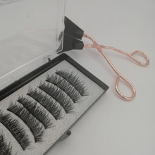 Pestañas postizas magnéticas 3D, 5 imanes, 4 pares, hechas a mano, naturales, de visón Artificial, con pinzas
