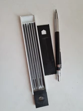 Lápices mecánicos de Metal de 2,0mm, Juego de lápices de dibujo de 2B soporte de plomo con 12 unidades de plomo para escribir, regalos escolares, papelería