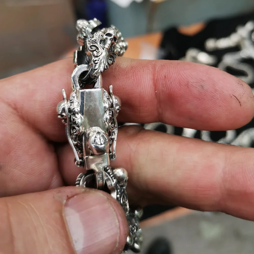 [D-7] Silver925 / 63g SKULL いぶし銀 ブレスレット gabor #gaboratory #silver #silver925 #silverring #skull