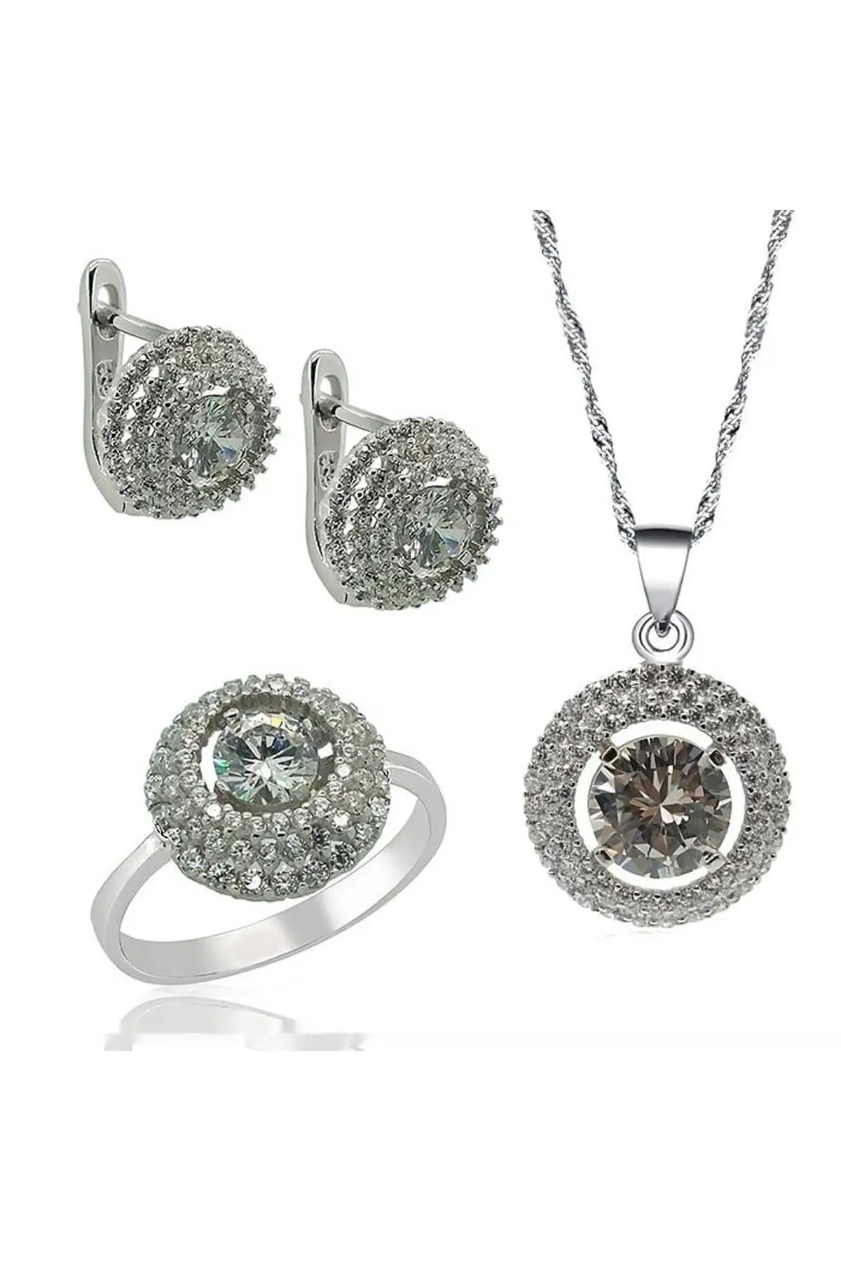 

Silver Zircon Triple Set Lady