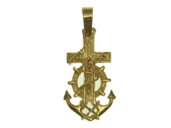 

Community Mariner cross with Christ in 18 k Yellow Gold