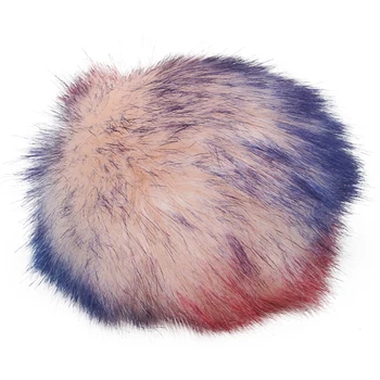 

5as-269 pompom made of artificial fur 12 cm (6 pink multicolor)