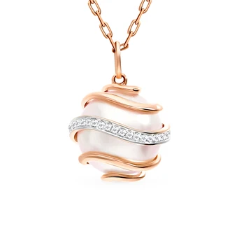 

Gold pendant with pearls and diamonds sunlight sample 585