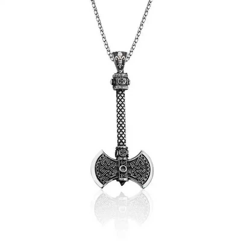 

Armagano 100% 925 Sterling Silver Double-Sided Axe Pendant Quality and Original Male Amulets