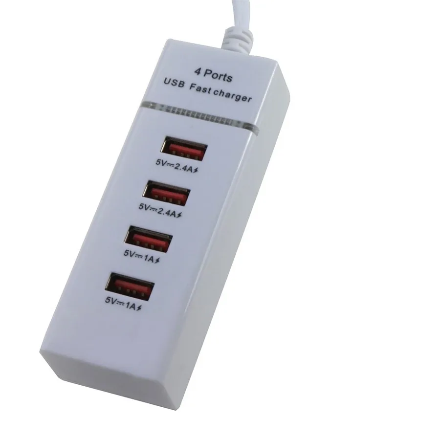 USB адаптер Fast Charger 4 порта(Белый