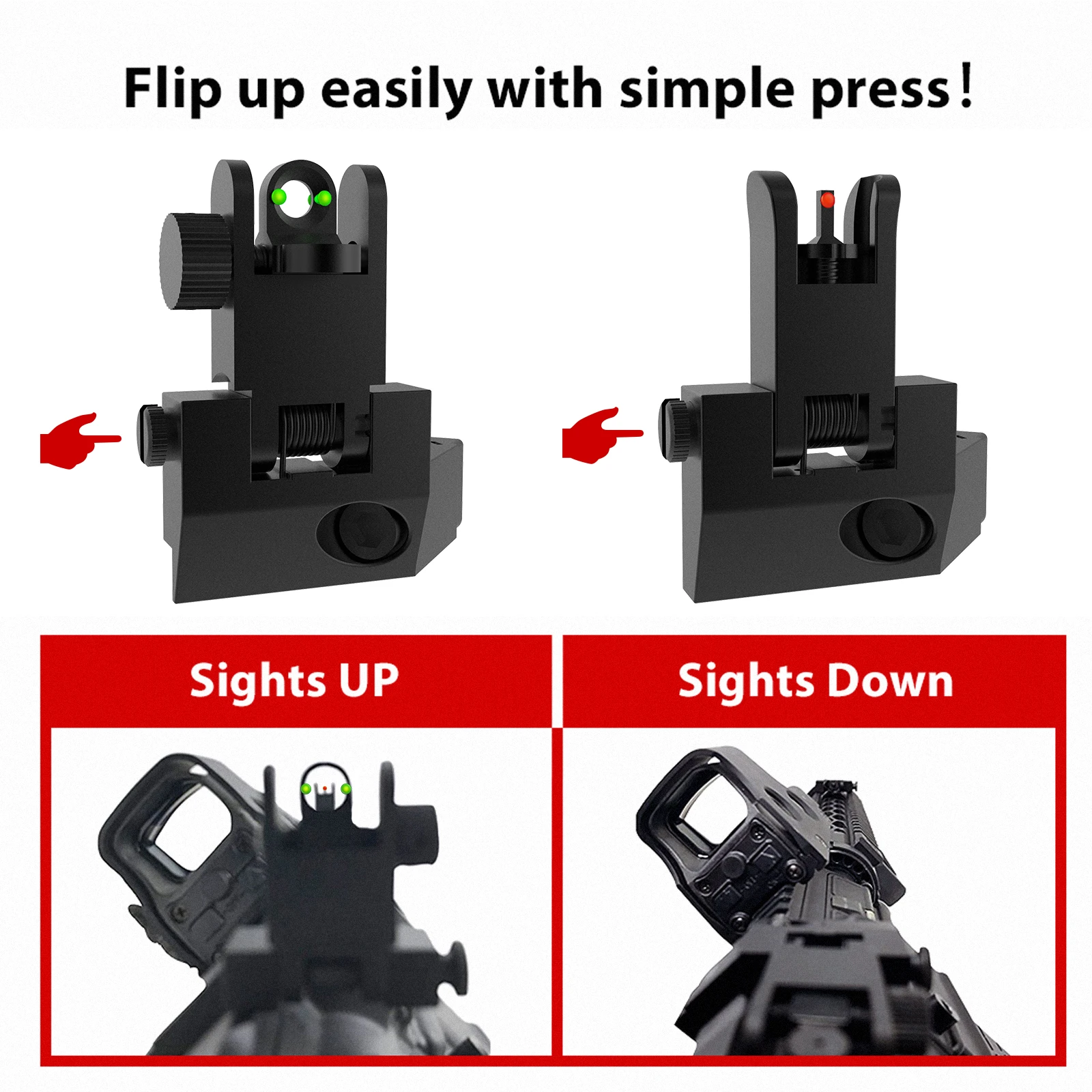 Fiber Optic Sight Canted Flip Up Sights Optic Fiber Sight Up Flip Sights-img-3