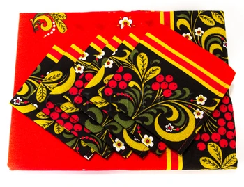 

Textile kitchen set khokhloma, tablecloth + napkins 6 PCs.
