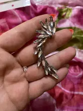 2021 nueva moda elegante Vintage Punk gótico para la oreja, de estrás de cristal brazalete de Clip de perno pendientes 1E321