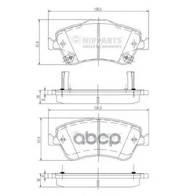 Колодки Тормозные Toyota Auris 1.33-2.2 07-(Великобритания) Передние Nipparts J3602124 Nipparts арт. J3602124
