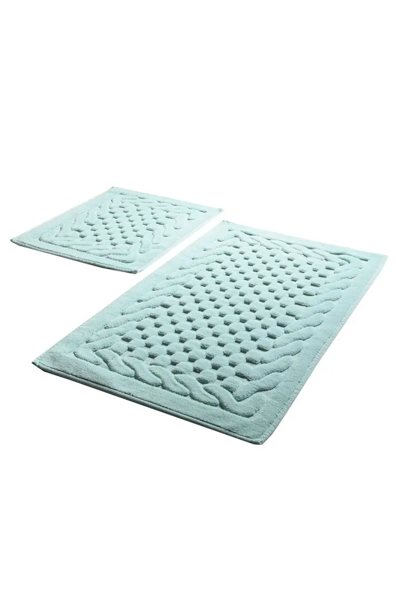 Коврики для ванной нескользящие Противоскользящие коврики Нескользящие противоскользящие бамби хлопок мята 2'Li набор 60X100 см-50X60 см