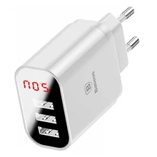 Сетевое зарядное устройство Baseus Usb Wall Charger 3xUSB 3.4A Mirror Lake Intelligent Digital Display CCALL-BH02(Белый