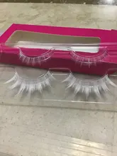 Pestañas postizas blancas para fiestas de Halloween, 2 pares de extensiones de pestañas naturales, blandas y divertidas, para Cosplay, maquillaje para pestañas