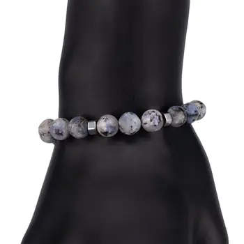 

Jewelry bracelet (natural stone, elastic, gray) 54675